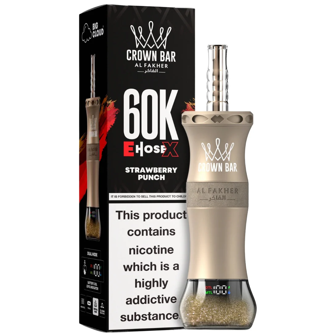 STRAWBERRY PUNCH 6MG - AL FAKHER CLOUD X EHOSE 60K CROWN BAR DISPOSABLE