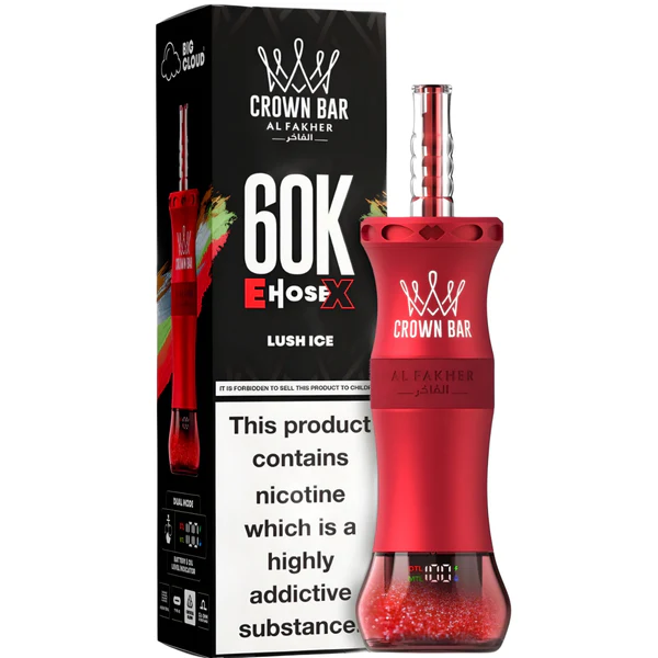 LUSH ICE 6MG - AL FAKHER CLOUD X EHOSE 60K CROWN BAR DISPOSABLE