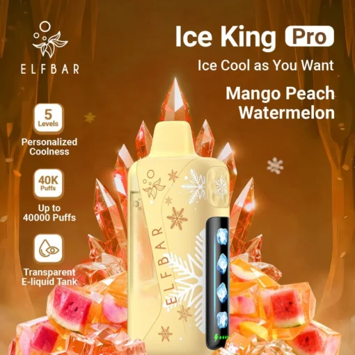 Elfbar Ice King Pro 40K Disposable Vape – Mango Peach Watermelon