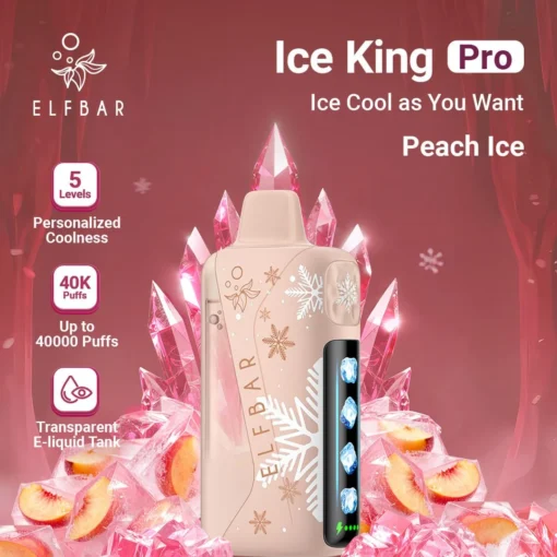 Elfbar Ice King Pro 40K Disposable Vape – Peach Ice