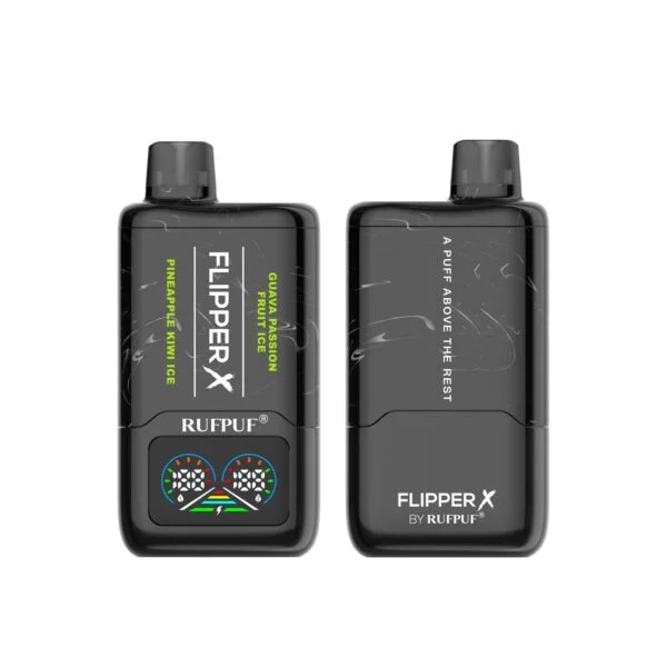 GUAVA PASSION FRUIT ICE AND PINEAPPLE KIWI ICE RUFPUF FLIPPER X DISPOSABLE