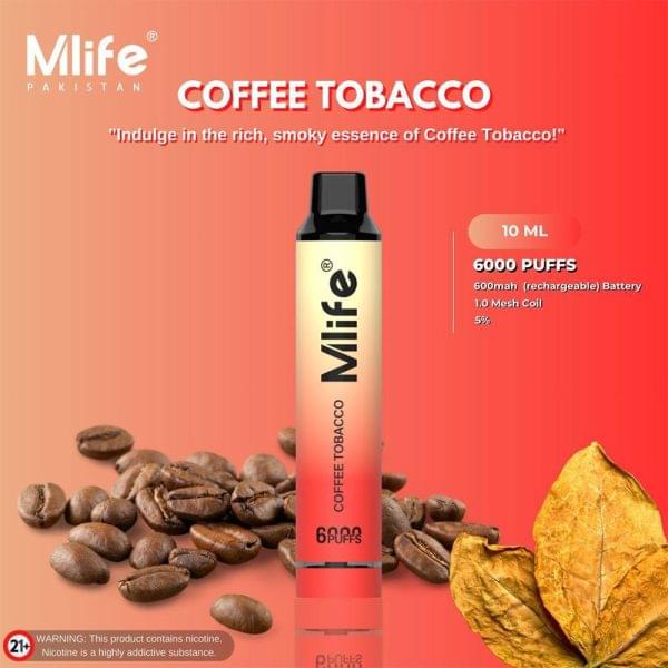 Mlife Disposable Vape – Coffee Tobacco 50mg