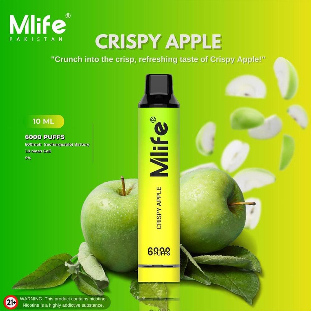 Mlife Disposable Vape – Crispy Apple 50mg