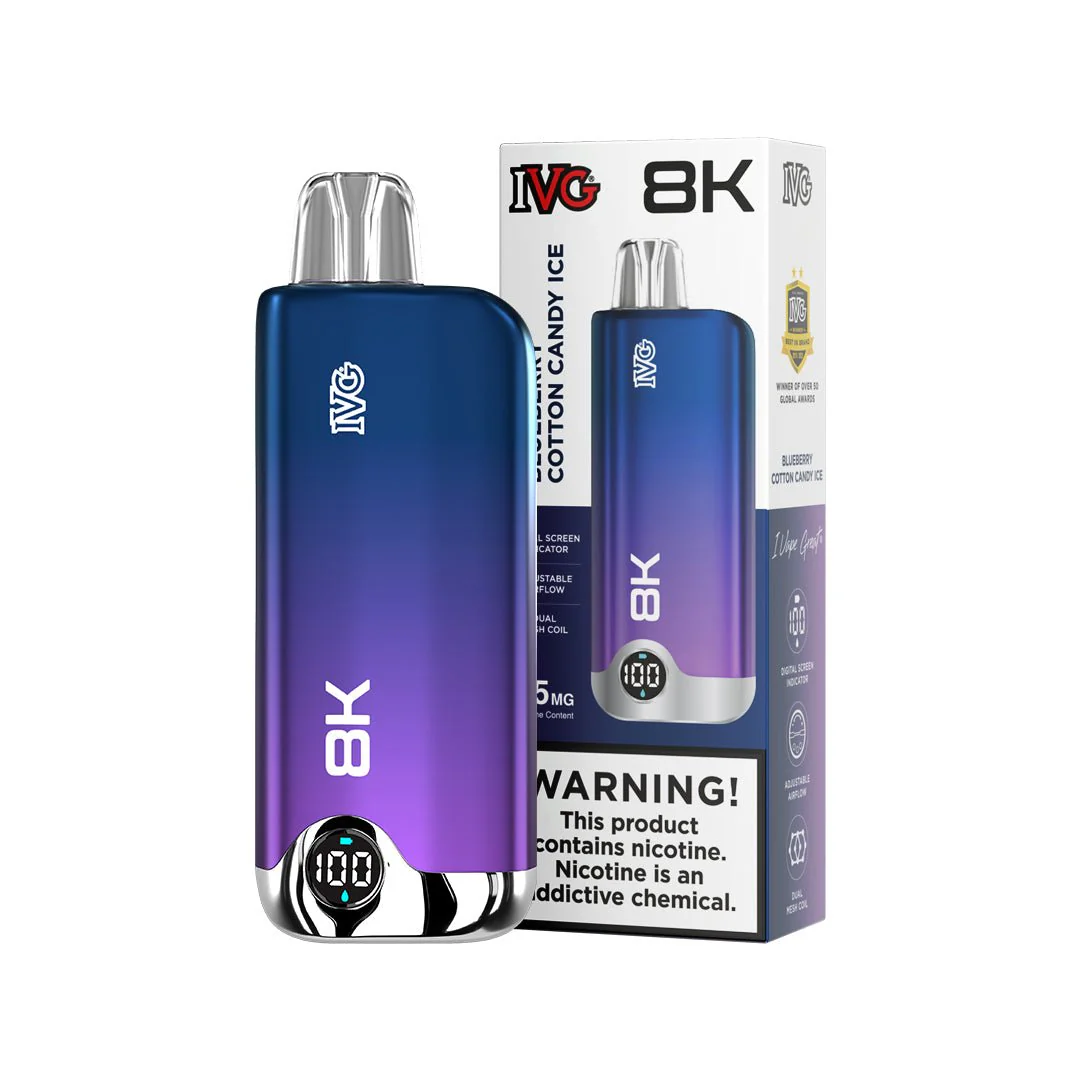 IVG BLUEBERRY & COTTON CANDY ICE 8K Puffs