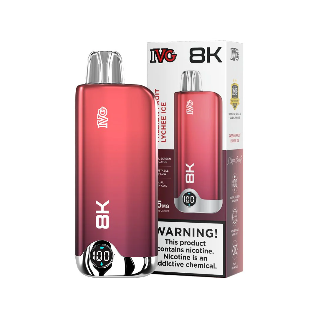 IVG RED PASSION FRUIT LYCHEE ICE 8K Puffs